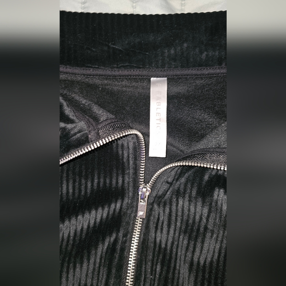 Fabletics Black Ribbed Quarter-Zip Top - Picture 2 of 4